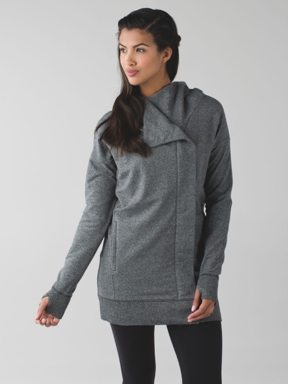 Lululemon Wrap Up Jacket Heathered Speckled Black Size 6 W4H58S